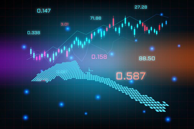 Fondo del mercado de valores o gráfico de negocio de comercio de divisas para el concepto de inversión financiera del mapa de Eritrea.