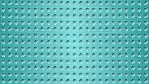 Fondo de metal abstracto con agujeros en colores azul claro