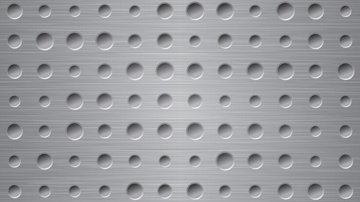 Vector fondo de metal abstracto con agujeros en colores gris