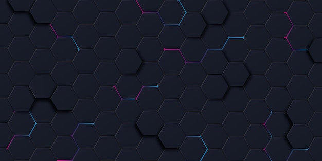 Fondo de metal abstracto hexagonal con luz