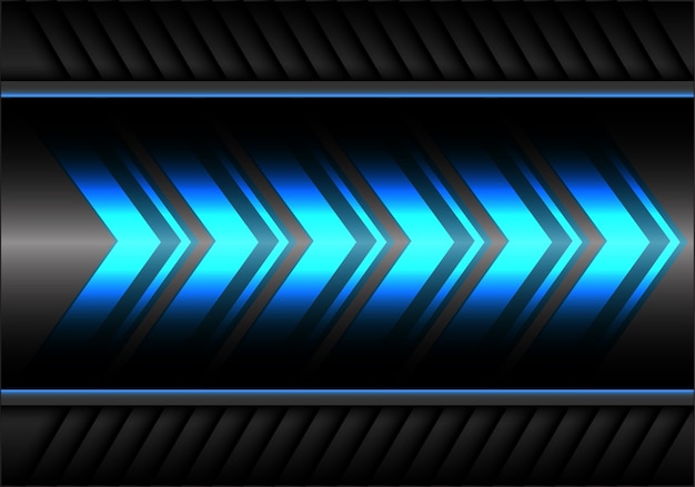 Fondo de metal gris de velocidad de energía abstracta luz azul de la flecha