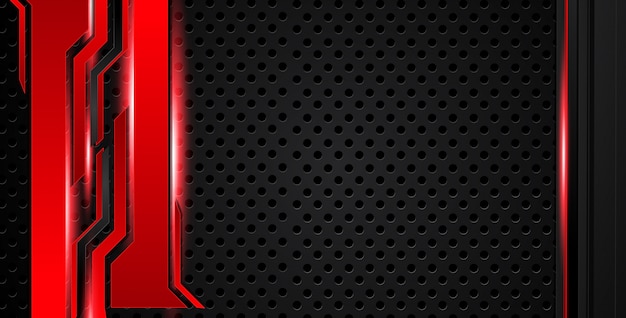 Vector fondo de metal negro y rojo.