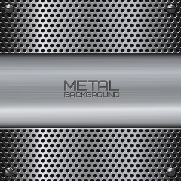 Fondo de metal perforado con tornillos