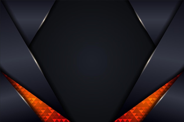 Fondo metálico 3D diagonal oscuro moderno abstracto con elemento de diseño naranja texturizado brillante