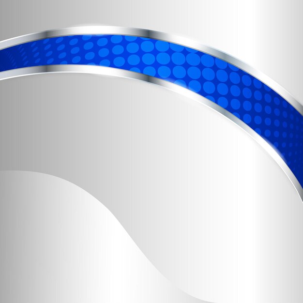 Fondo metálico abstracto con elemento azul. Ilustración vectorial.