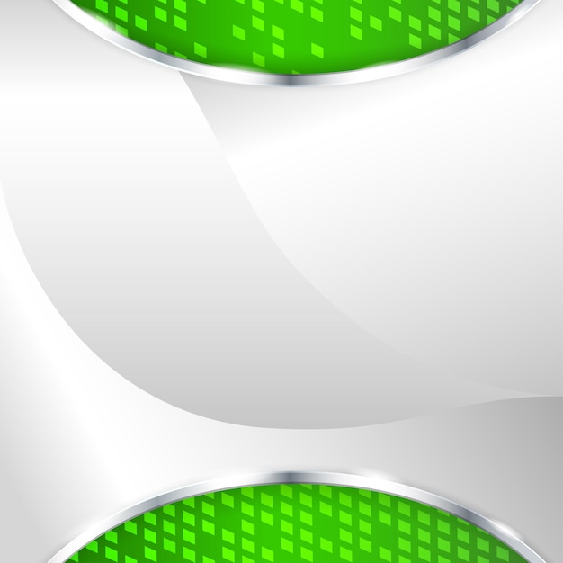 Fondo metálico abstracto con elemento verde. ilustración vectorial