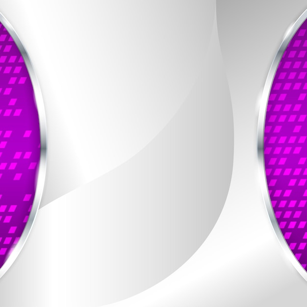 Fondo metálico abstracto con elemento violeta Ilustración vectorial