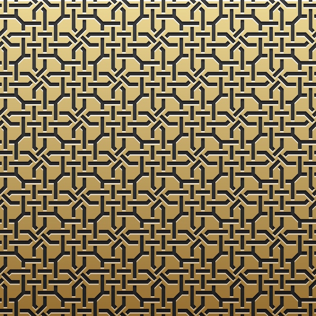 Fondo metálico de oro con el patrón geométrico. Elegante estilo de lujo.