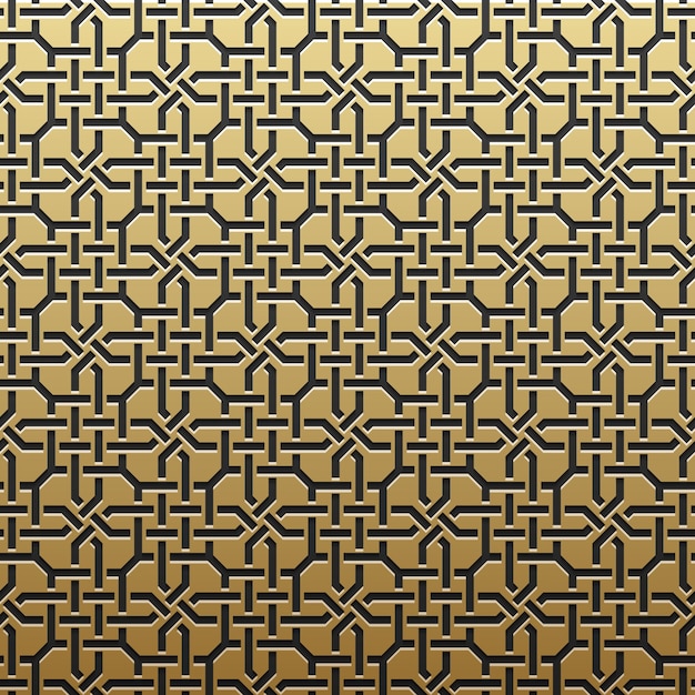 Fondo metálico de oro con el patrón geométrico. Elegante estilo de lujo.