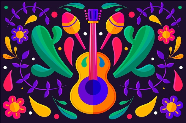 Vector fondo mexicano plano cinco de mayo