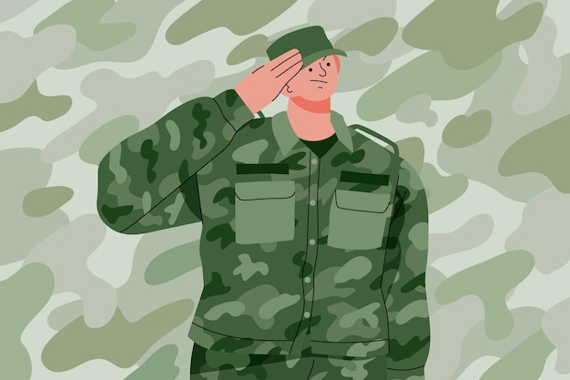 Fondo militar dibujado a mano