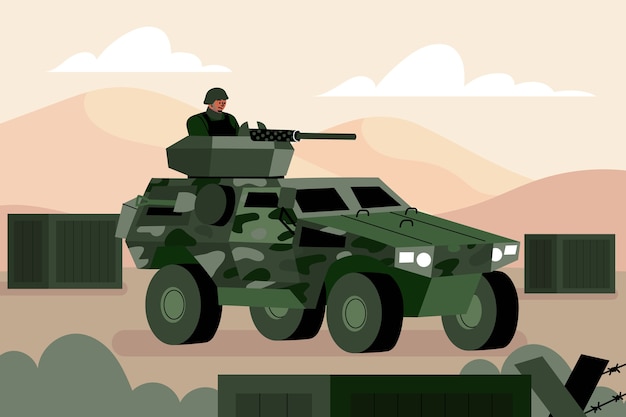 Fondo militar dibujado a mano