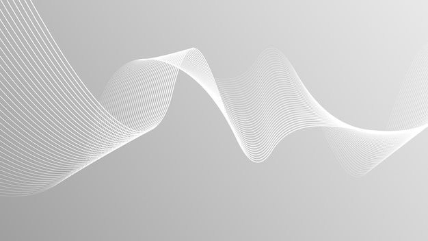 Fondo minimalista abstracto en blanco y gris Diseño con ondas de línea futuristas modernas