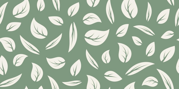 Fondo minimalista de hojas estandarte de patrón sin costuras