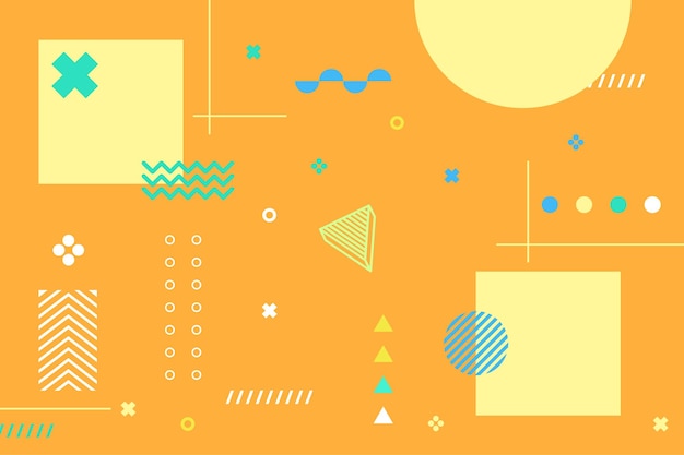 Fondo minimalista con objetos abstractos de memphis