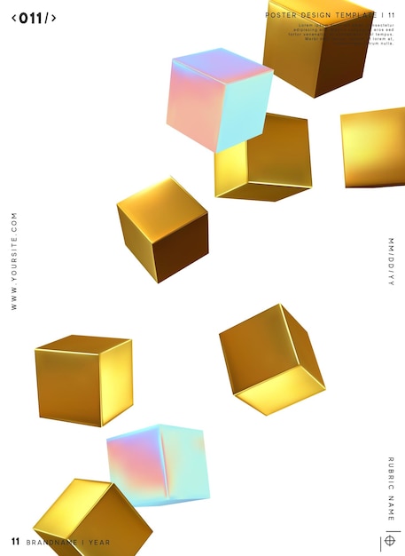 Fondo mínimo abstracto con cubos geométricos 3d realistas. ilustración vectorial