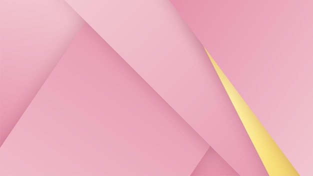 Fondo mínimo de oro rosa abstracto con forma geométrica raya ligera curva de onda triángulo y círculo Fondo de concepto de día de San Valentín Ilustración vectorial