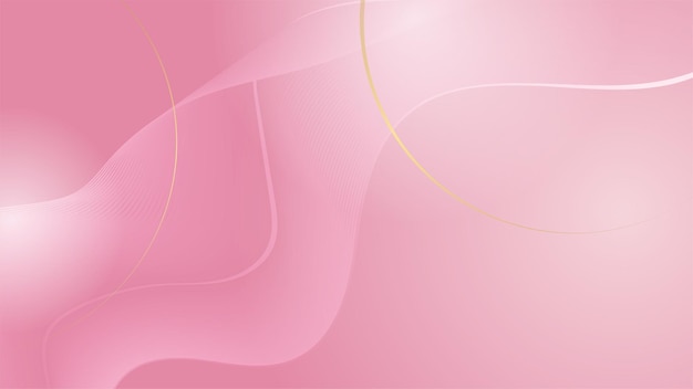 Fondo mínimo rosa abstracto con forma geométrica raya clara onda curva triángulo y círculo Fondo del concepto del día de San Valentín Ilustración vectorial