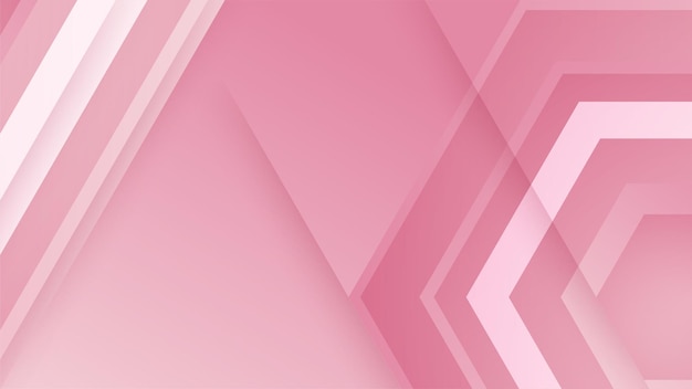 Fondo mínimo rosa abstracto con forma geométrica raya clara onda curva triángulo y círculo Fondo del concepto del día de San Valentín Ilustración vectorial