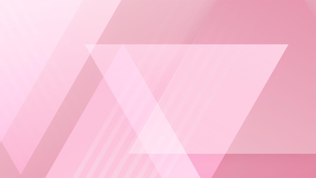 Fondo mínimo rosa abstracto con forma geométrica raya clara onda curva triángulo y círculo Fondo del concepto del día de San Valentín Ilustración vectorial