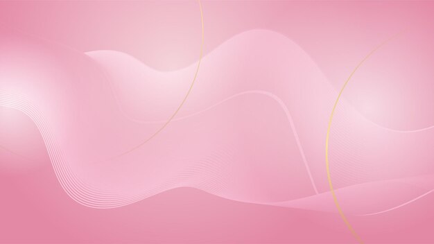 Fondo mínimo rosa abstracto con forma geométrica raya clara onda curva triángulo y círculo Fondo del concepto del día de San Valentín Ilustración vectorial