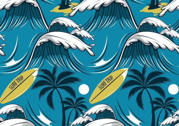 Vector fondo de moda de patrones sin fisuras de hawaii