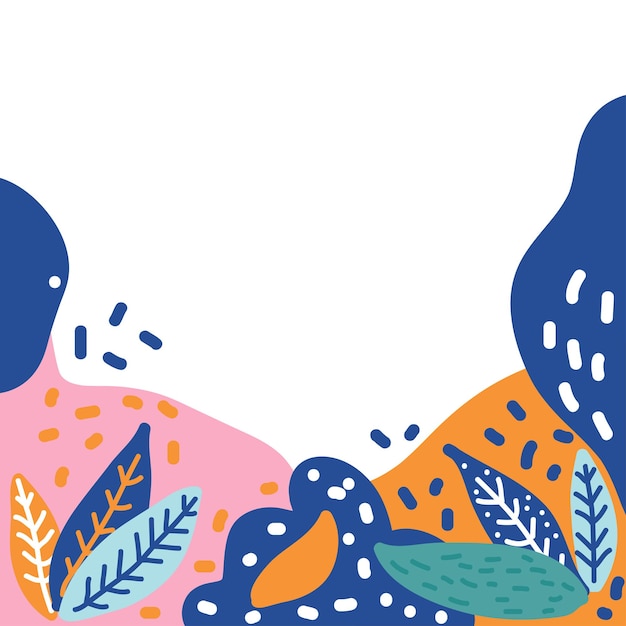 Fondo del modelo del Doodle del elemento del marco de la planta.