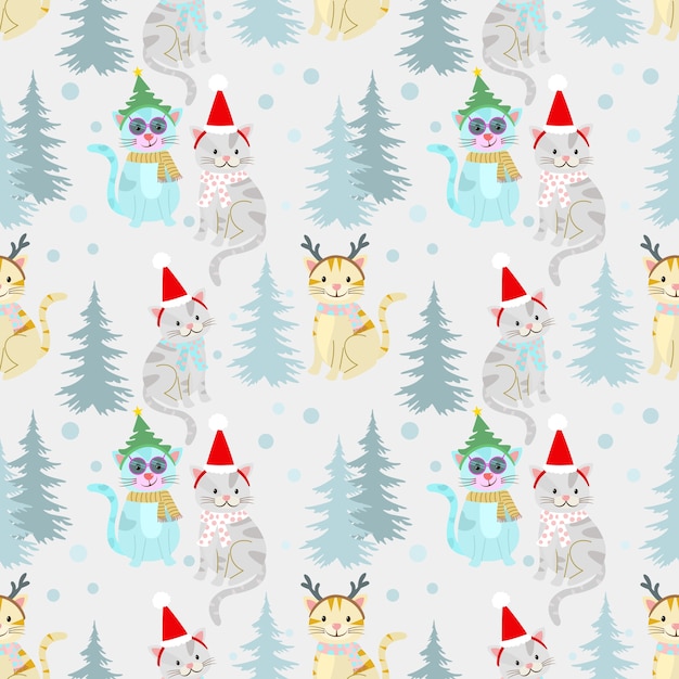 Fondo del modelo de la navidad con el gato lindo.