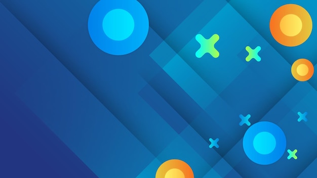 Fondo moderno abstracto azul naranja y verde geométrico con formas dinámicas composición ilustración vectorial