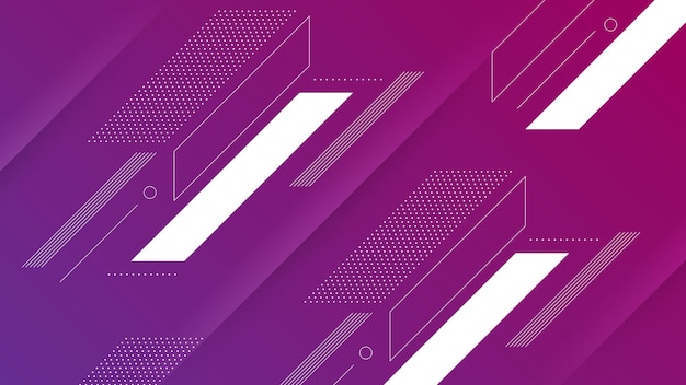 Fondo moderno abstracto con degradado de color rosa púrpura vibrante y elemento de Memphis
