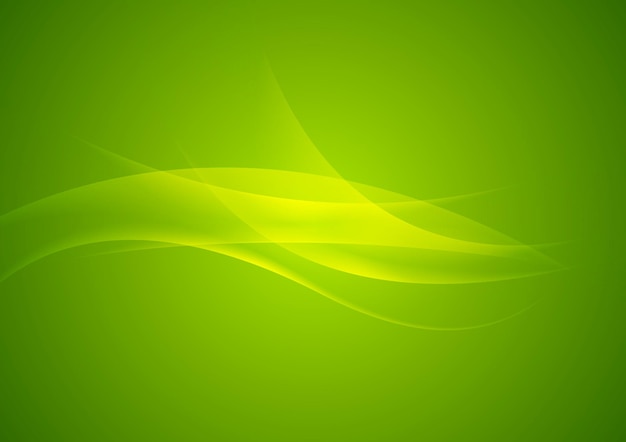Fondo moderno abstracto de las ondas verdes brillantes. Ilustración vectorial
