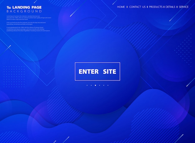 Fondo moderno abstracto de la página de aterrizaje web tecnología de color vivo azul