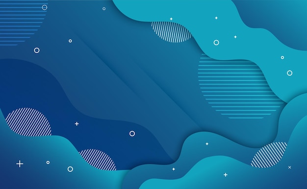 Fondo moderno azul abstracto con formas y estilo memphis