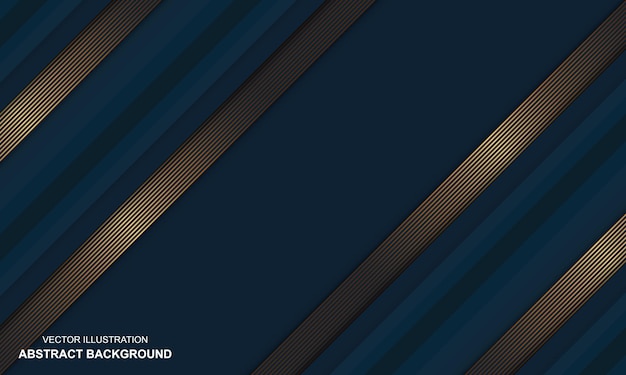 Fondo moderno azul con líneas doradas diseño de lujo