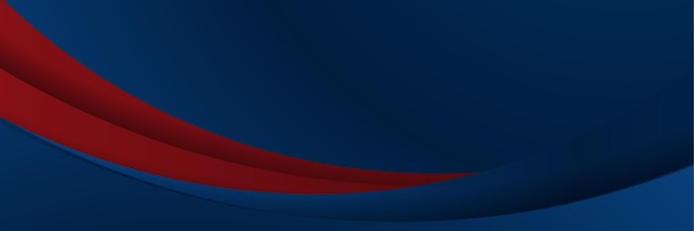 Fondo moderno de banner azul y rojo con ondas