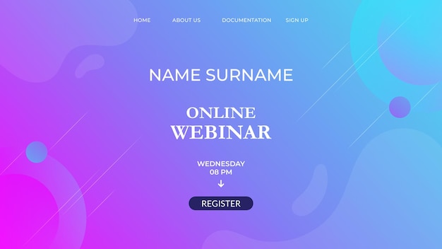 Fondo moderno con color degradado para seminario web en línea