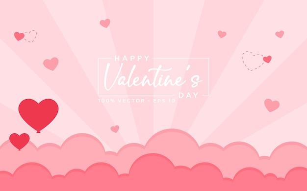Fondo moderno del día de San Valentín romance corazones plantilla vectorial editable y redimensionable EPS 10