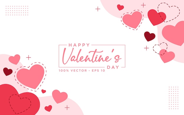 Fondo moderno del día de San Valentín romance corazones plantilla vectorial editable y redimensionable EPS 10