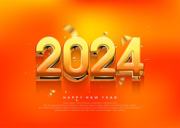 Fondo moderno feliz año nuevo naranja fresco brillante