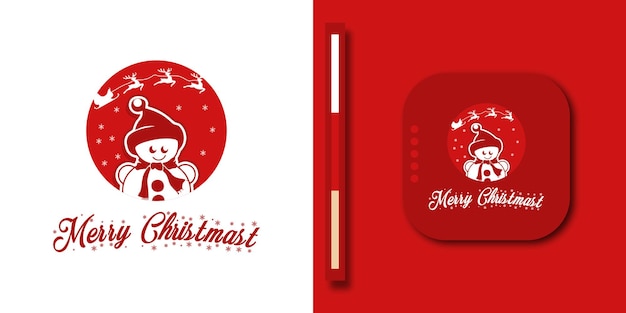 Fondo moderno de feliz navidad con diseño de logotipo moderno