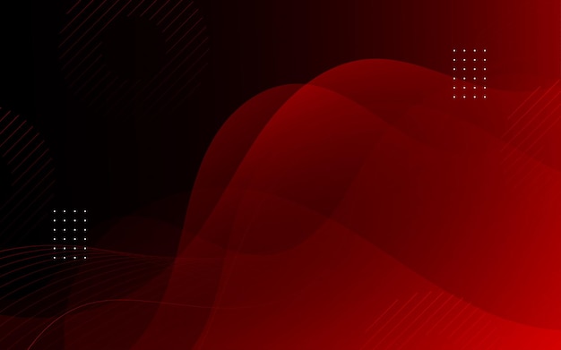 Fondo moderno geométrico rojo y negro gradación onda línea resumen eps 10