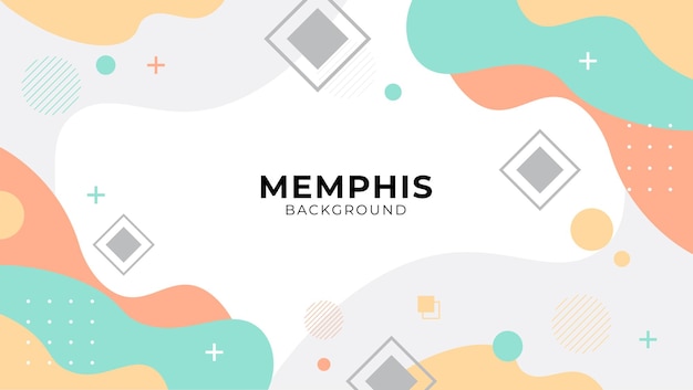 Fondo moderno de Memphis con elementos