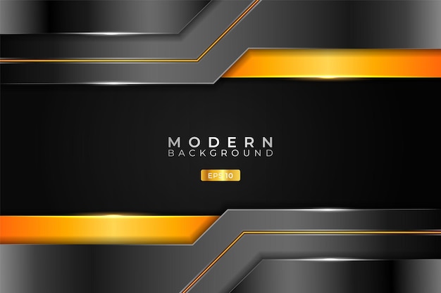 Fondo moderno realista 3D elegante tecnología metálica brillante naranja y plata