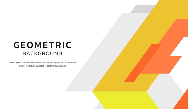 Fondo moderno y simple con formas abstractas de color amarillo y naranja vectorial