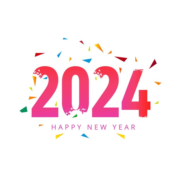 Fondo moderno de la tarjeta de feliz año nuevo 2024