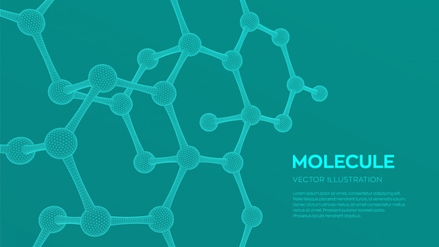 Fondo de molécula científica 3D.