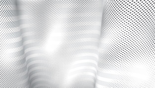 Fondo monocromático abstracto 3D con puntos, textura y líneas Tecnología de diseño vectorial Tema Flujo punteado dimensional en perspectiva Nanotecnología de grandes datos