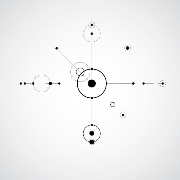 Fondo monocromático abstracto vectorial creado en estilo retro Bauhaus. La composición geométrica moderna se puede utilizar como plantillas y diseños.