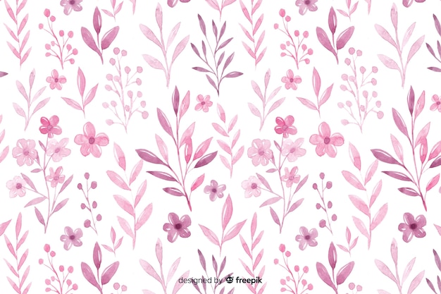 Fondo monocromático de flores de color rosa acuarela