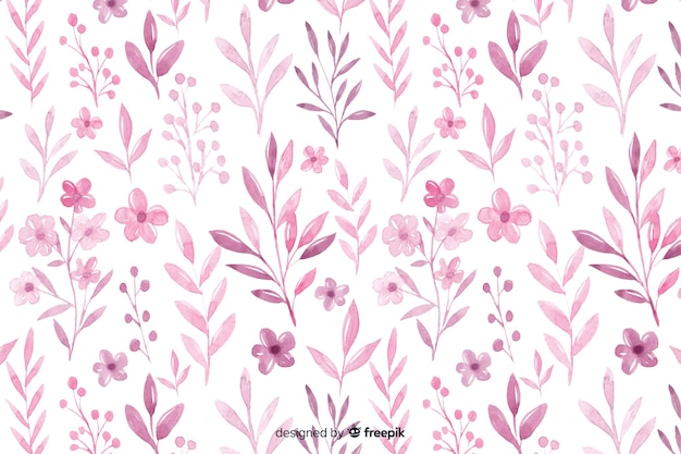 Vector fondo monocromático de flores de color rosa acuarela